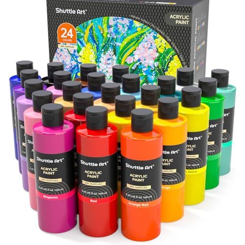 Shuttle Art Acrylverfset, 24 Kleuren Acrylverf (250ml/8,4 oz)