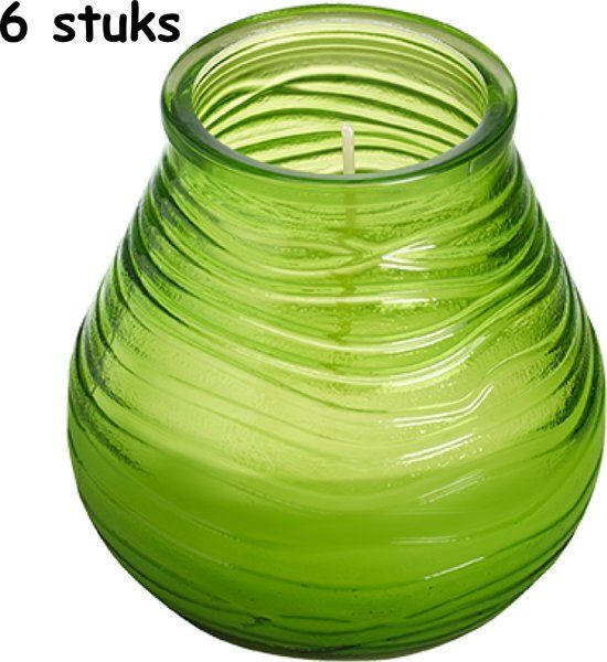 Bolsius Lowbois Windlichtkaars - Lime groen - 6 stuks