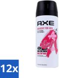 Axe 12 x Bodyspray Anarchy For Her Rose & Bergamot 150 ml