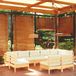 Prolenta Maison Exclusive Tuinset voor 9 personen, met crème-kleurige kussens, gemaakt van massief grenenhout