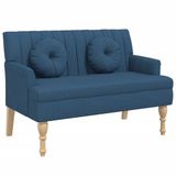 vidaXL Bankje met kussens 113x64,5x75,5 cm stof blauw