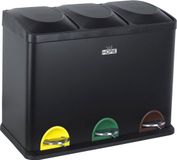 Wellhome 45L Recyclebak 3 Eenheden Zilver