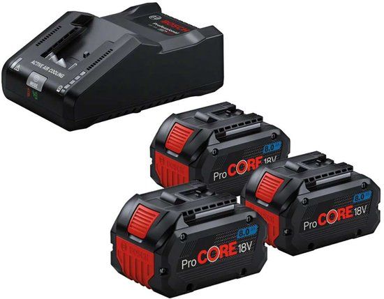 Bosch Accessoires - Set met 16 A lader en 3x 8,0 Ah ProCORE accu's 0615A5004Y