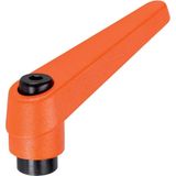 HALDER 24400.0521 verstelbare klemhendel, oranje, d1 = 25 mm / d2= M12