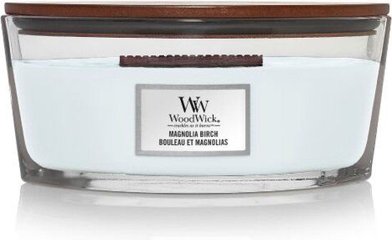 WoodWick Heartwick Flame Ellipse Geurkaars - Magnolia Birch - 50 uur