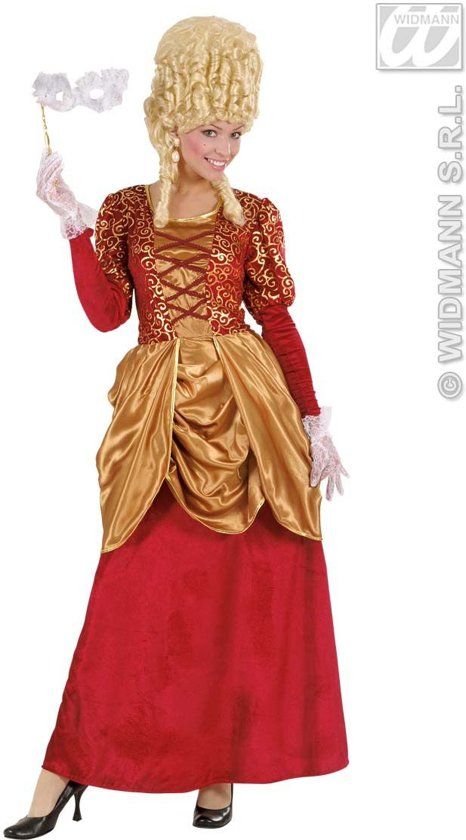 Widmann Elegante Markiezin Fluweel Bordeaux Rood Kostuum Vrouw Small Carnaval kostuum Verkleedkleding