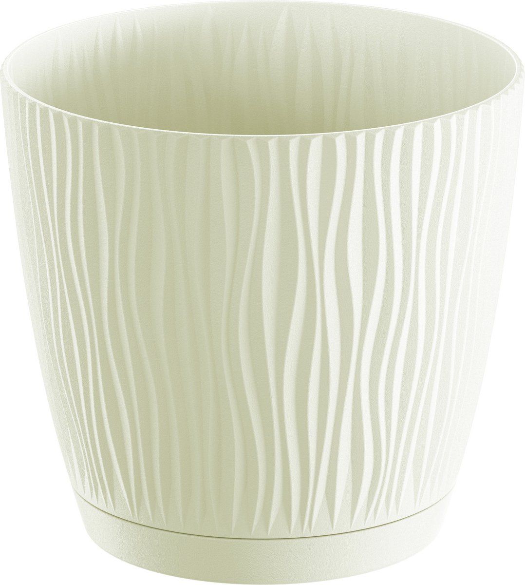 Prosperplast Waves - Bloempot - Ø 24 cm - Crème wit