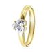Lucardi Dames Ring met hartvormige zirkonia - Ring - Cadeau - 14 Karaat - Geelgoud