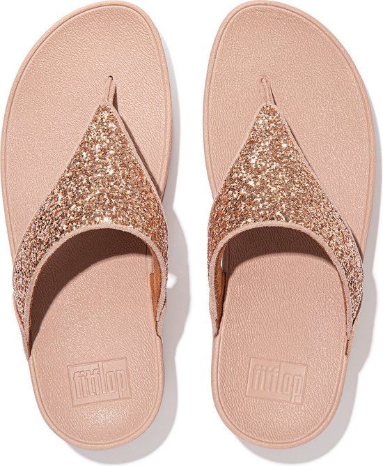 FitFlop Lulu Glitter Toe Post - Slippers - ROZE - Dames - Maat 40