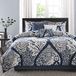 Madison Park Ademend, zachte hoes, trendy, alle seizoenen dons, alternatief gezellig beddengoed met bijpassende shams, katoen polyester, indigo dekbed 7 stuks, King
