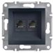 Schneider Asfora Prise réseau 2x Cat.6 UTP, sans cadre, anthracite EPH4800171