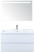 BES LED Vogue Badmeubelset 100 cm - Greeplijst in Kleur - Wit Hoogglans - Keramische Wastafel Wit 1 Kraangat met Sence Spiegel