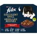 FELIX Succulent Grill Landelijke selectie in saus, rundvlees, kip, eend, kalkoen, natvoer voor gelei-katten, volwassenen, 6 stuks (12 x 80 g)