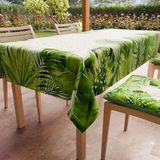 PETTI Artigiani Italiani - Tafelkleed Vlekbestendig Vierkant 140x140 cm 4 Personen, Afwasbaar Keukentafelkleed van Microvezel, Design Tropical 05 Groene Bladeren, 100% Made in Italy