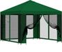 vidaXL Tuinpaviljoen met zijwanden, 3 x 3 meter, groen, polyester en staal
