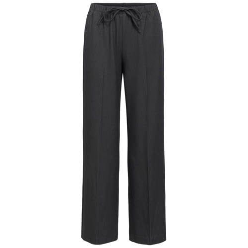 OBJECT wide leg casual broek - antraciet