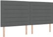 vidaXL Lit plateforme avec matelas Gris foncé 200 x 200 cm Tissu