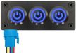 ProRide Interrupteur à bascule métallique 12-24V OFF-(ON) - Panneau encastrable triple - 22mm - IP67 - Indicateur LED Bleu