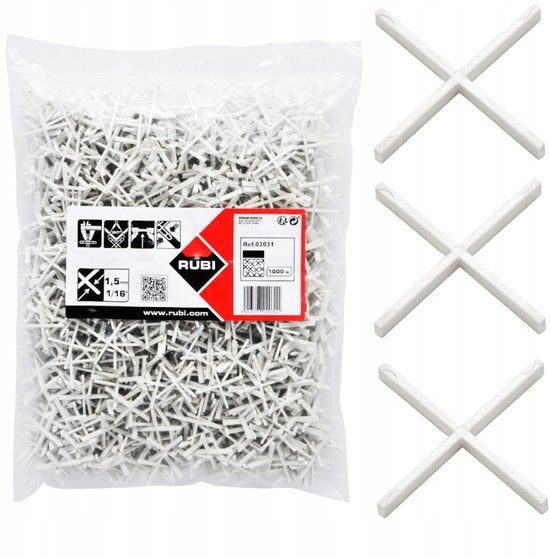 Rubi Tegelafstandskruisjes 1,5 mm 1000 stuks Wit