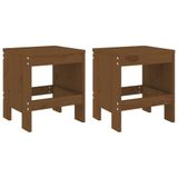 VidaXL Tuinstoel Terras Grenenhout Bruin 2 stuks
