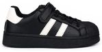 Permani Baskets pour enfants avec fermeture velcro en similicuir Sparix en noir taille 32