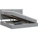 Vidaxl Lit avec rangement et matelas gris clair 200 x 200 cm tissu