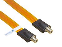 Good Connections SAT antennekabel deur-/raamdoorvoer - set van 2 - Hoge kwaliteit, extreem plat - F-koppeling aan F-koppeling - Lengte incl. stekker 26,5 cm, flexibele lengte 17,5 cm