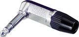 Rean AV NYS208 Jackplug 6.35 mm Stekker, haaks Aantal polen: 3 Stereo Zilver, Zwart 1 stuk(s)