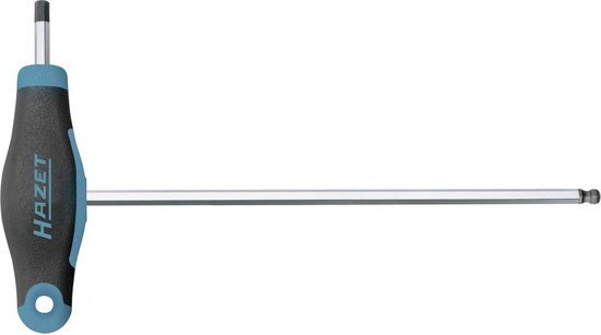 HAZET Hoekschroevendraaier (kort en lang lemmet voor flexibel gebruik, binnenzeskant profiel, grootte 6 mm) 829KK-6, donkerblauw