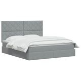 vidaXL Bed met opbergruimte en matras Lichtgrijs 180 x 200 cm Stof