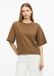 s.Oliver Dames T-shirt Bruin Katoen Ronde Hals Korte Mouw Extra Kort Aansluitend Maat 44