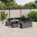 Maison Exclusive - Ensemble de meubles de jardin 9 pièces avec canapé et coussins, noir, en polyrotin