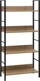 vidaXL Bibliothèque - 4 étagères - 60x27,6x124,5 cm - bois d'ingénierie - couleur chêne
