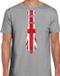 Bellatio Decorations Verkleed shirt voor heren - stropdas Engeland - grijs - supporter - themafeest S