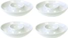 Cosy&Trendy Eierdop Schotel - Ø 10,5 cm - Wit - Porselein - Set van 4
