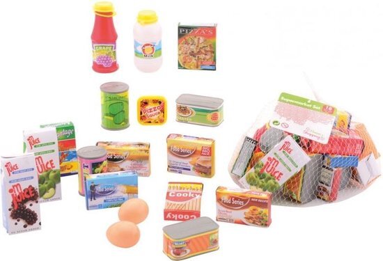Johntoy Home and Kitchen Supermarkt accessoires 18 stuks boodschappen