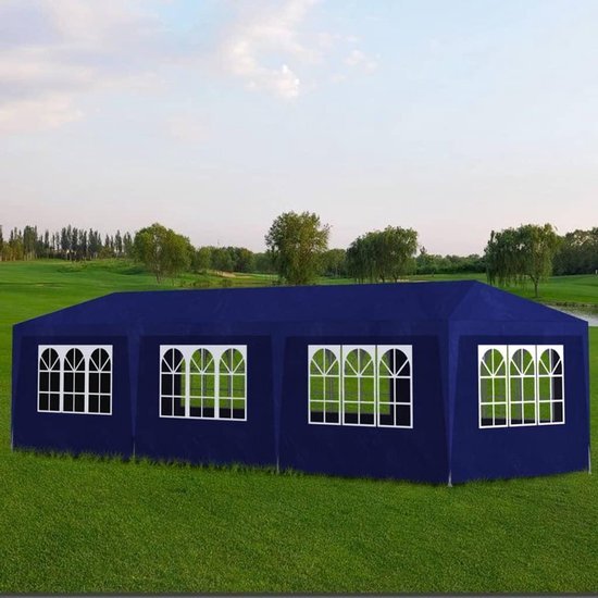 vidaXL Partytent 3x9 8zijwanden blauw