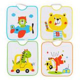 Ti TIN Set van 4 waterdichte babyslabbetjes met elastische sluiting, 90% katoen, 10% polyester, 32 x 36 cm