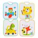 Ti TIN Set van 4 waterdichte babyslabbetjes met elastische sluiting, 90% katoen, 10% polyester, 32 x 36 cm