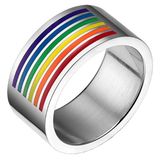 LGT JWLS Lookinggoodtoday Edelstaal mannen ring Regenboog 10mm-19mm
