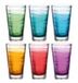 Leonardo Vario Struttura 026845 Drinkglazen, 6-delige set, vaatwasmachinebestendige glazen, kleurrijke drinkbekers van glas, gekleurde dranken, 280 ml