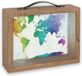 ZEP - Jacob hout/glas spaarpot met tekst HAPPY - 6,5 x 21 cm