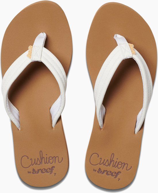 Reef Cushion Breezecloud Dames Teenslippers - Cognac/Wit - Maat 40
