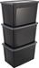 IRIS Clearbox boîte de rangement - 70L - Plastique - Noir/Gris - Lot de 3