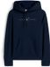 Tommy Jeans Blauwe Katoen/Polyester Regular Fit Effen Lange Mouw Hoodie Dames M