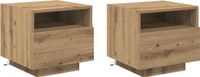 vidaXL Table de chevet 2 pièces Artisan Chêne 40 x 39 x 37 cm Bois traité