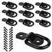 JCHL D-ringen vastbinden ankers haken voor aanhangwagen vrachtwagen bedbeugel ingesloten punten pick-up camper oppervlakte montage D-ring Heavy Duty 1/4 \"2300 lbs capaciteit (10 stuks)