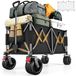 YEAUPE PRO Opvouwbare bolderkar – 260L, 250kg draagvermogen – Inclusief elastisch beschermnet – Dubbele voorremmen – Geschikt voor strand, camping, Antraciet