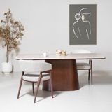 Giga Meubel Eettafel Thomas - Rechthoek Walnoot/Keramiek - 200x90x76cm