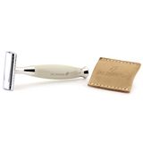 Jag Shaving Jag Scheren Jag Scheren Ivoor Mens Dubbele Rand Veiligheid Razor Perfect Scheren Past Alle Dubbele Rand Razor Blades Scheren Razor met Lederen Tas Perfect Gift voor Mannen